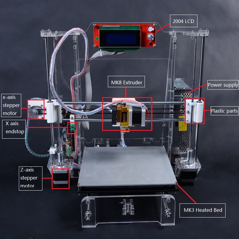 HE3D-XI3 prusa i3 3D Printer kit with LCD -Multi Material Support