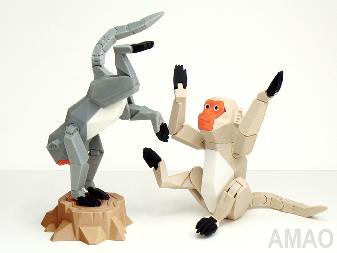 Formosan formose taiwan macaque singe chinese nouvel an chinois articulé imprimé en 3D cults STL gratuit 2.jpg