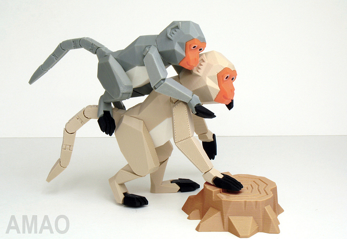 Formosan formose taiwan macaque singe chinese nouvel an chinois articulé imprimé en 3D cults STL gratuit 3.jpg